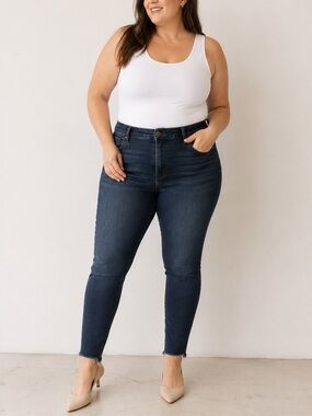 MOTHER High Waisted Looker Ankle Fray Skinny Jeans 34 Last Call